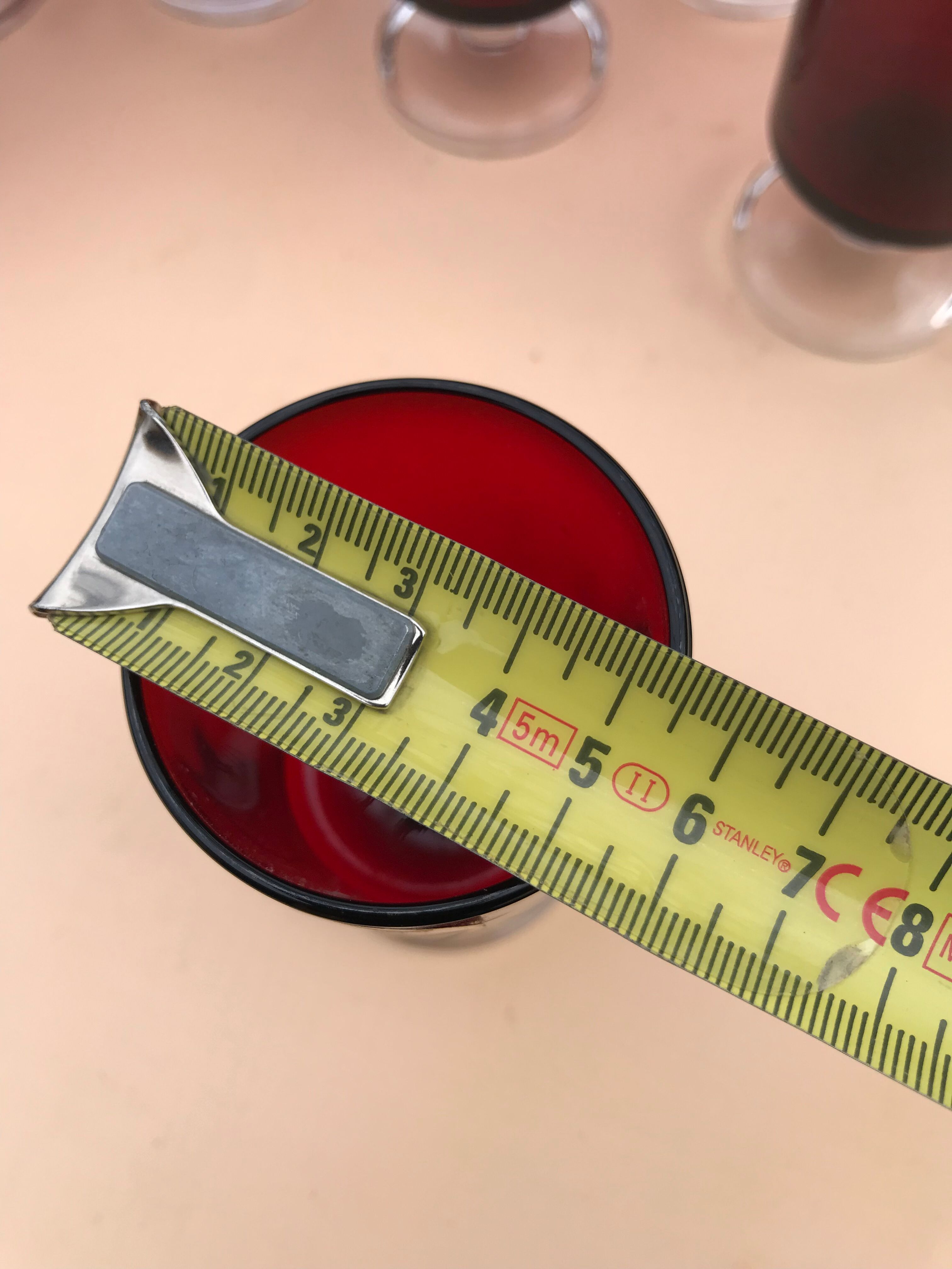 12 red vintage stemmed glasses