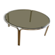 Coffee table 70s smoked glass metal