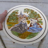 Antique decorative plate Pornic ceramic signed Henry Simon