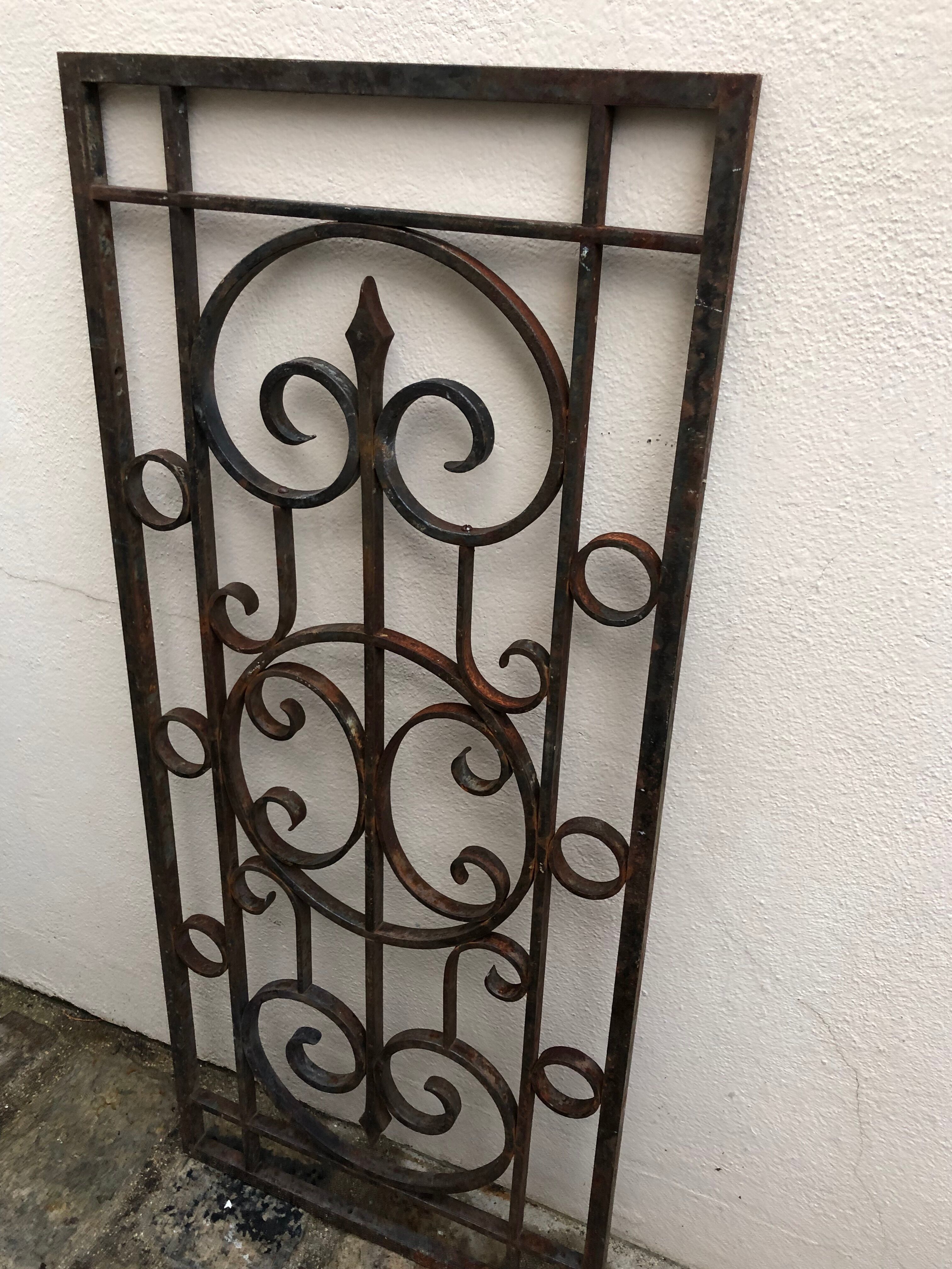 Wrought iron door grille