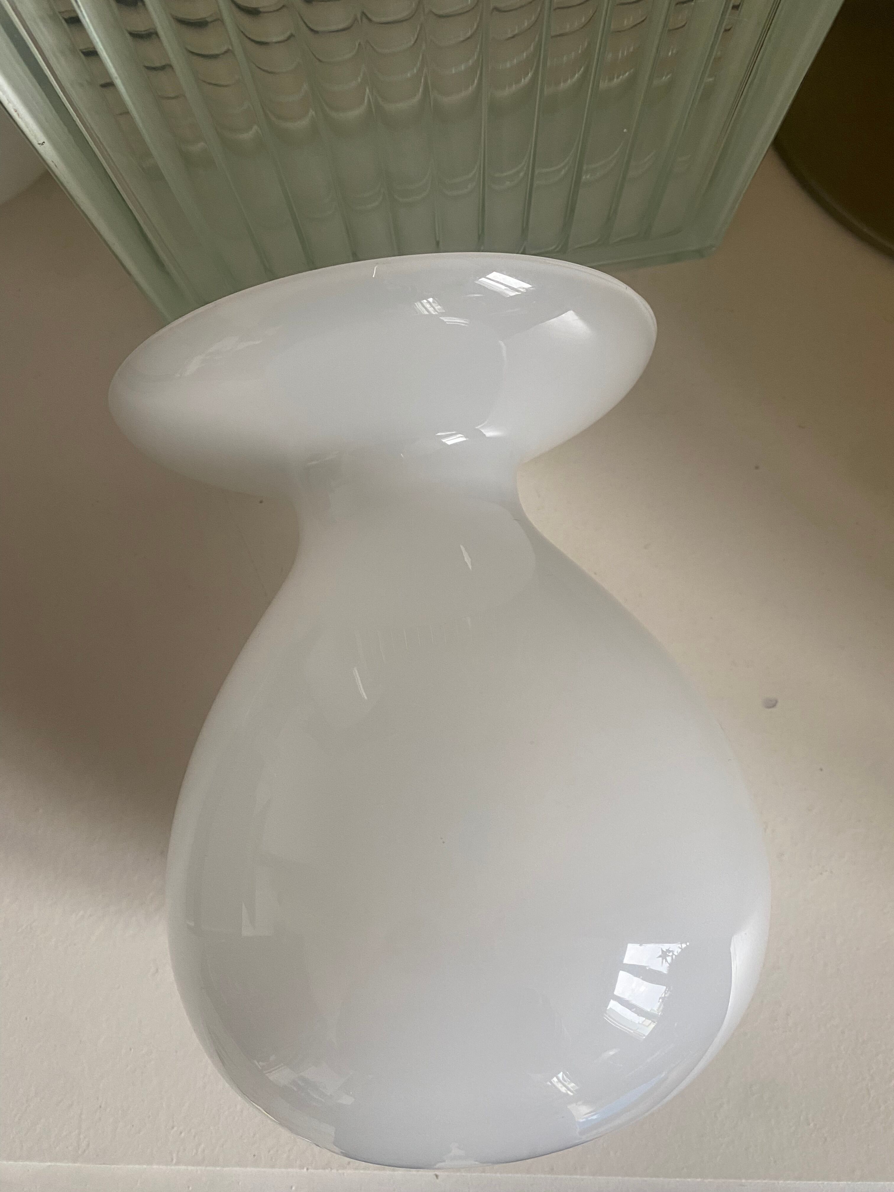 Corole vase opaline white glass Pia Amsell for Ikea
