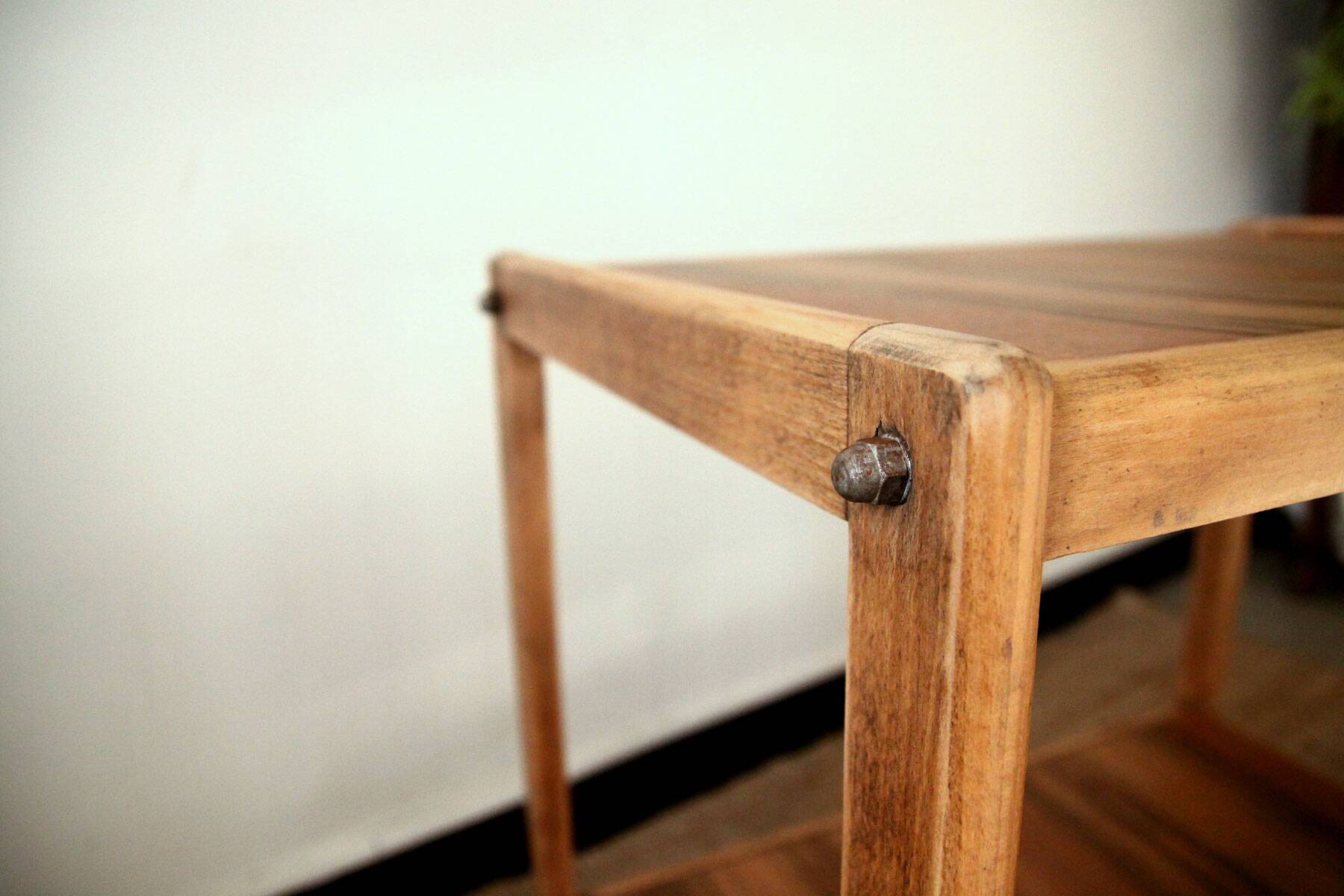 Vintage solid wood serving trolley