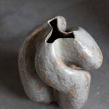 Large stoneware floor vase in ceramic by Danish artist Ole Victor, 2022.