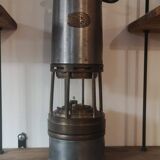 Lampe de mineur verre baccarat - mines de blanzy - arras - gravé "nestor andré" / 1953