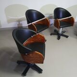4 x '80s Italian barber chair, height adjustable