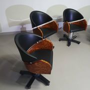 4 chaises de barbier italiennes des années 80, réglables en hauteur