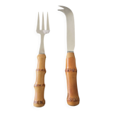 Bamboo handle cheese serving cutlery