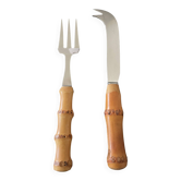 Bamboo handle cheese serving cutlery