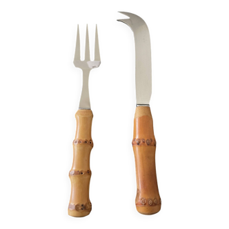 Bamboo handle cheese serving cutlery