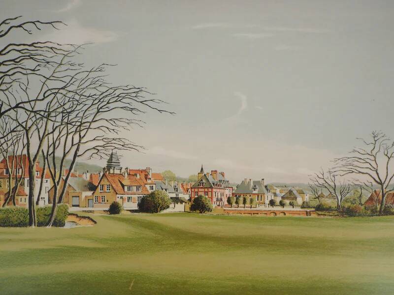 Pierre Bazire: Landscape in Normandy, original signed lithograph