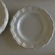 Set of 6 Gien earthenware plates with fluted edges, neo-classic white
