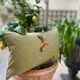 Upcycled cushion "les p'tits oiseaux" - 40x60 cm- linen & canvas