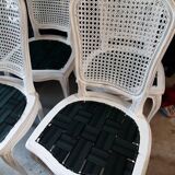 Lot de 4 chaises cannées relookées