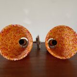 Pair of orange perspex wall lights from the 1950s.
