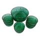 Emerald green dessert service, salad bowl and 8 Arcoroc bowls.