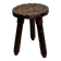 Brutalist sculpted tripod stool in solid wood — 1960s