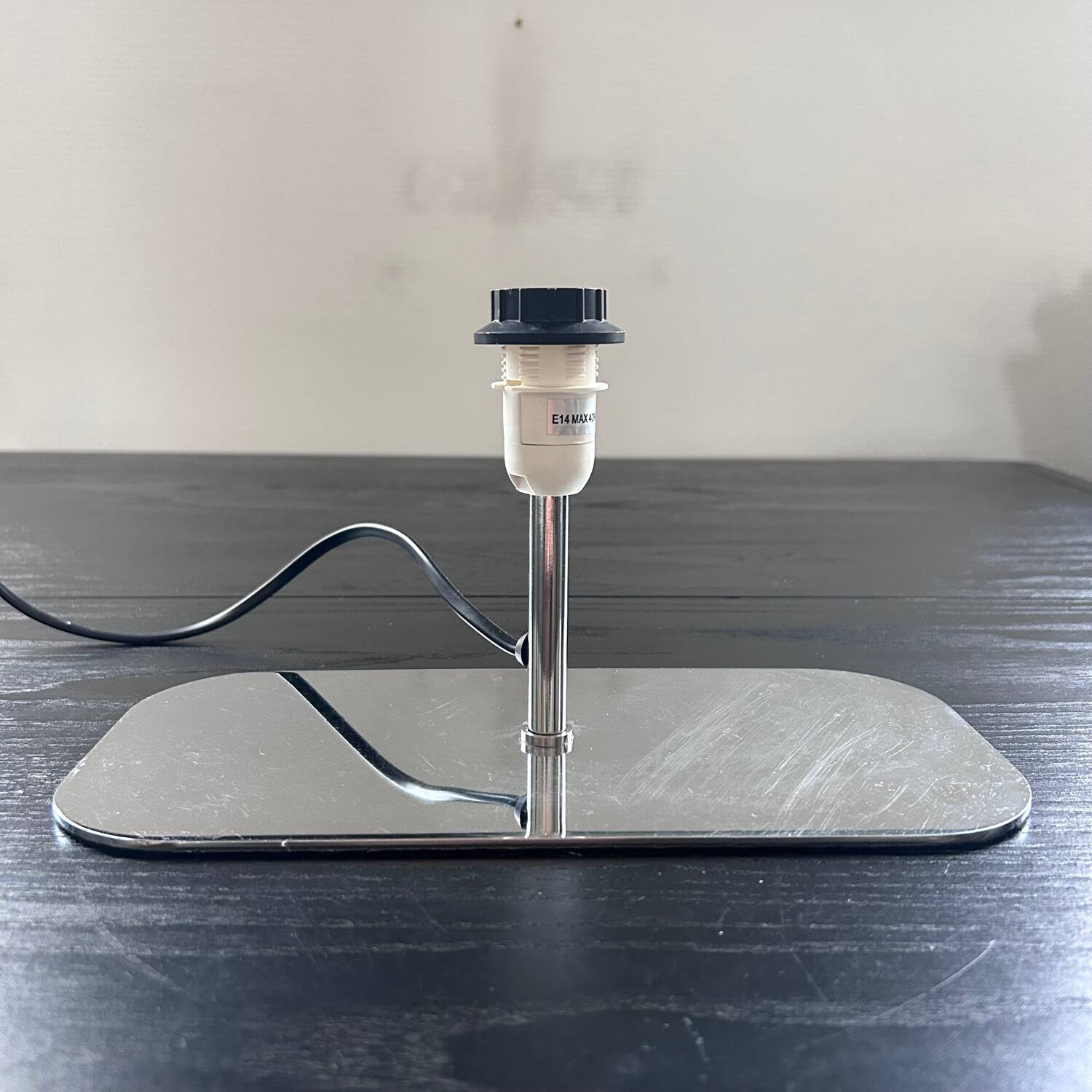 Silver stainless steel lamp base