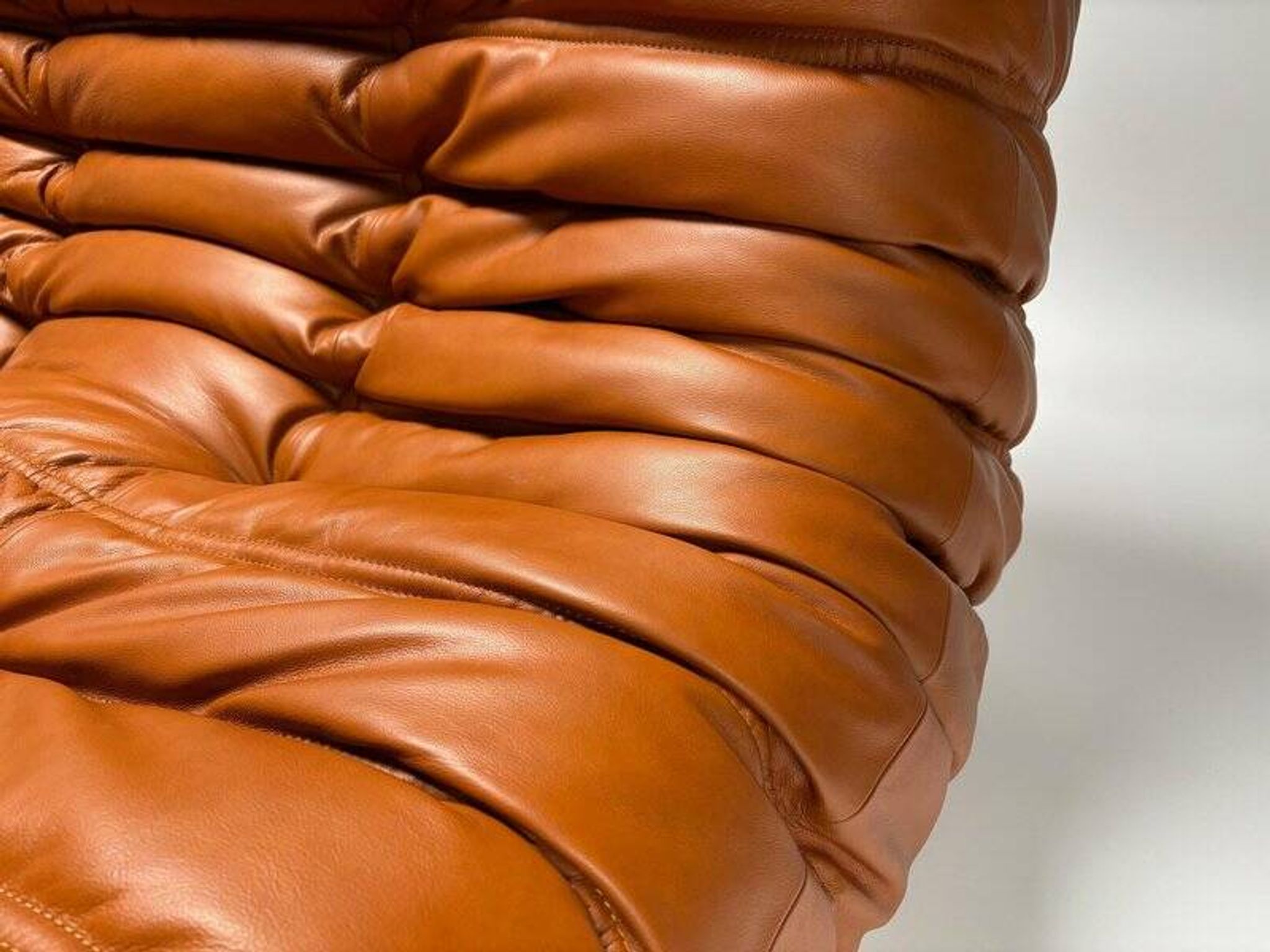 Togo Leather 3-Seaters Sofa attributed to Michel Ducaroy for Ligne Roset, 1992