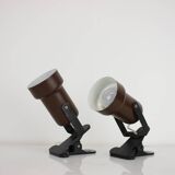 Paire de deux lampes de table à pince, années 1970, Tchécoslovaquie