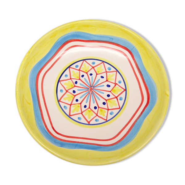 Assiette creuse multicolore en céramique italienne