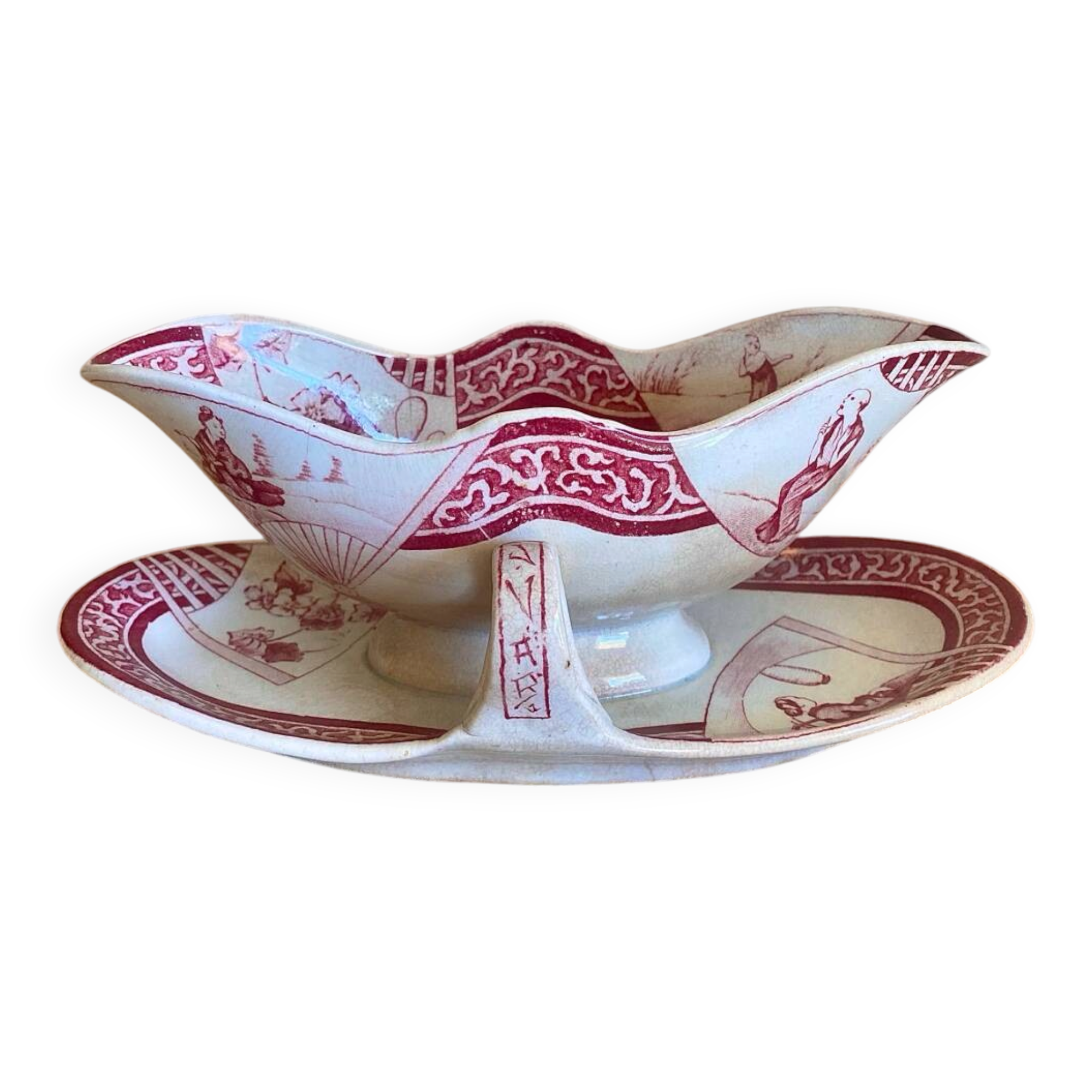 Antique sauce boat Jules Vieillard Bordeaux 19th century