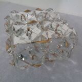 Gold-Plated & Crystal Glass Flush Mount Light from Kinkeldey, 1970s