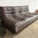 100% authentic Ligne Roset Togo 3-seater in chocolate brown original leather.