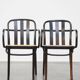 Set of 2 wooden dining chairs with woven seats