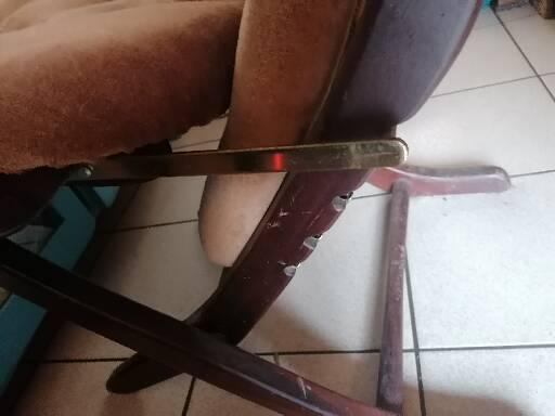 Relax armchair velvet chesterfield brown vintage 70s