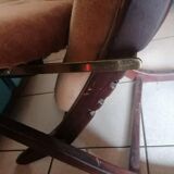 Relax armchair velvet chesterfield brown vintage 70s