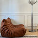 Two-seater bench model Togo – cognac leather – Michel Ducaroy / Ligne