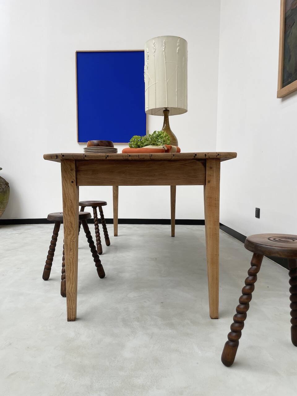 Pine and oak farmhouse table 220 cm