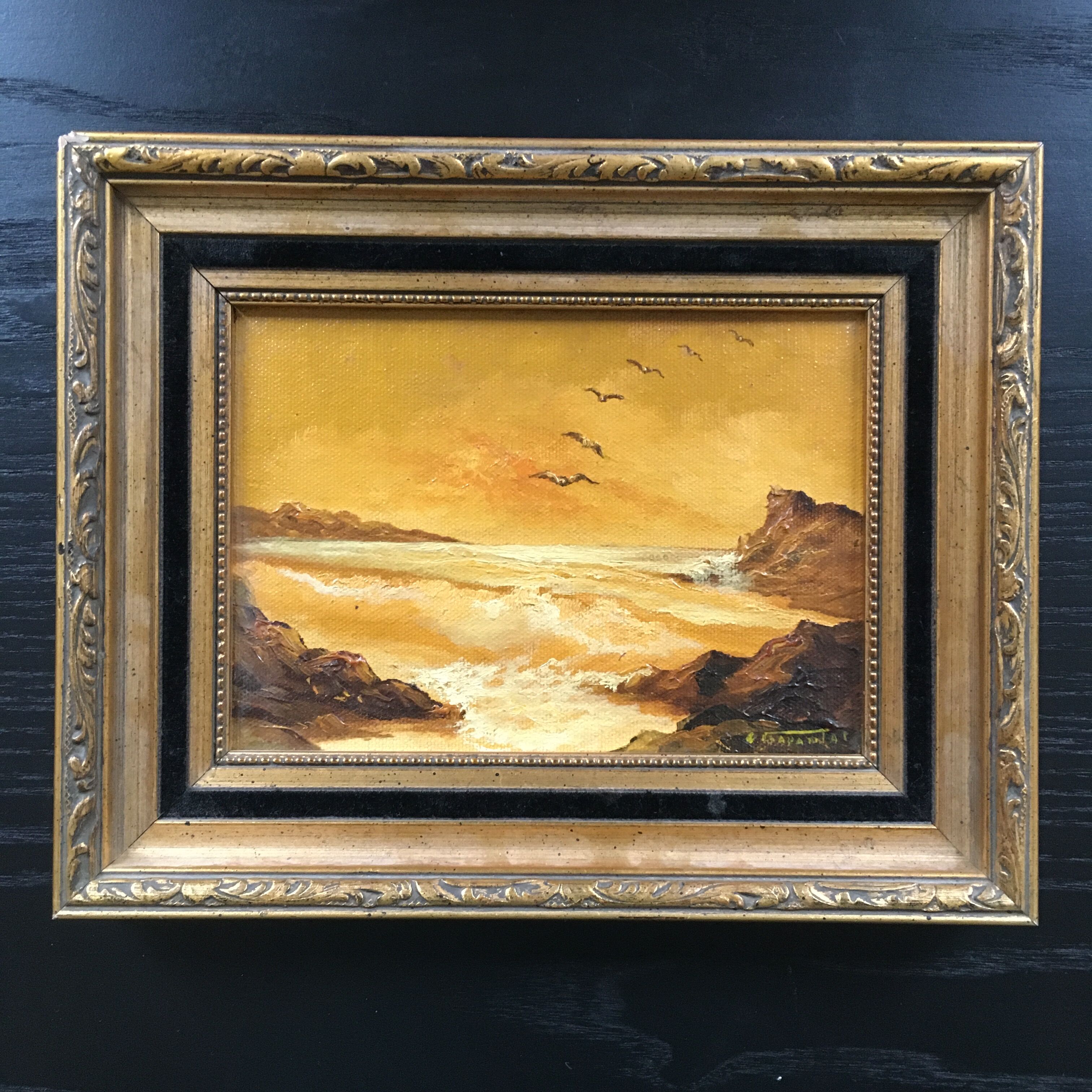 Sunset painting of the sea