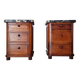 Paire de chevets Art déco en bois et marbre noir