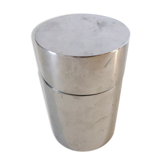 Pot à tabac inox et bois années 50