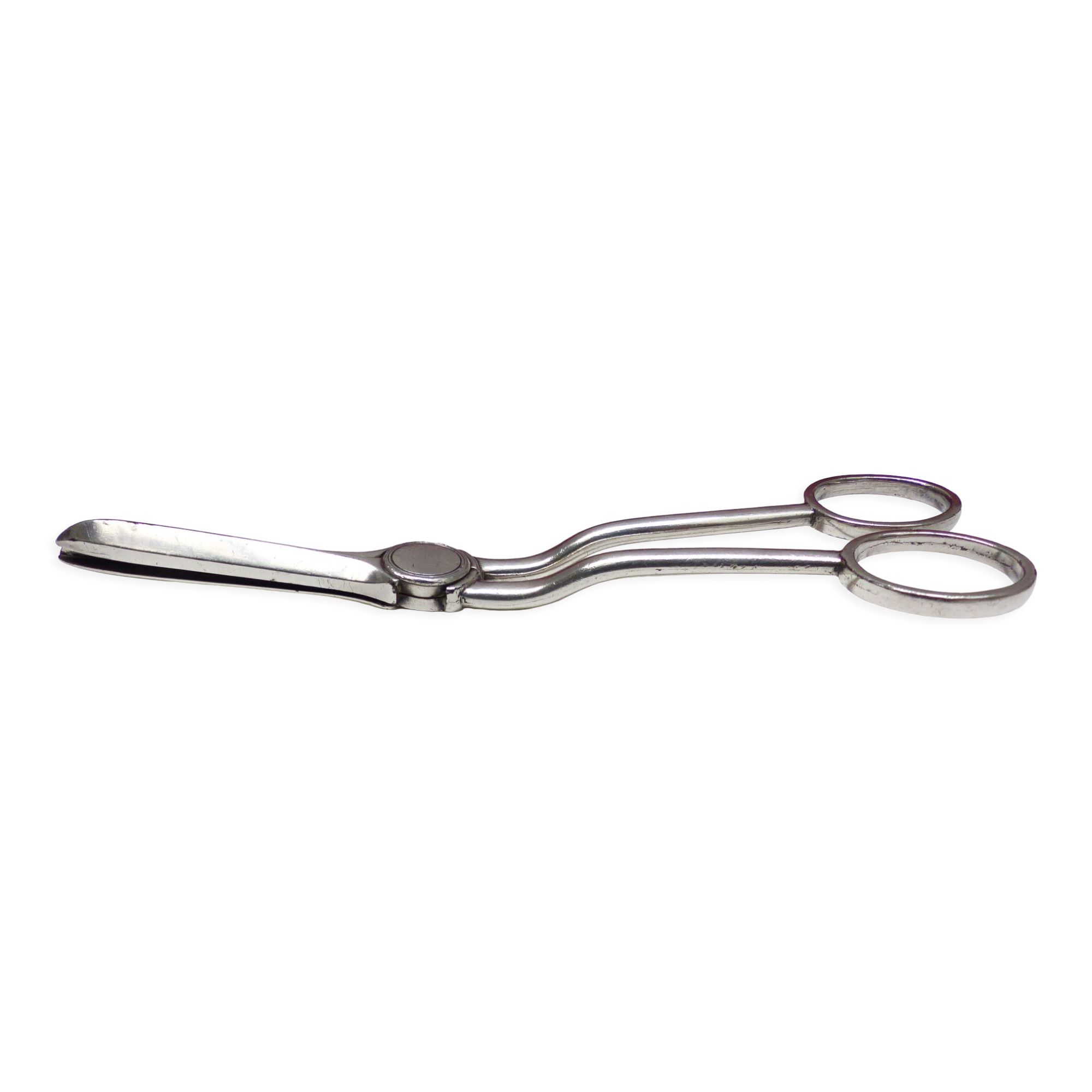 Silver-plated metal grape scissors with stamps