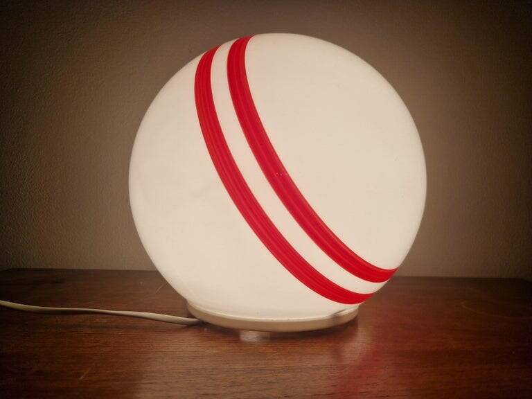 Very Rare Midcentury Table Ball Glass Lamp, 1970s