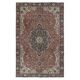 Vintage Handmade Wool Area Rug. One of a kind Turkish Carpet with Medallion Design