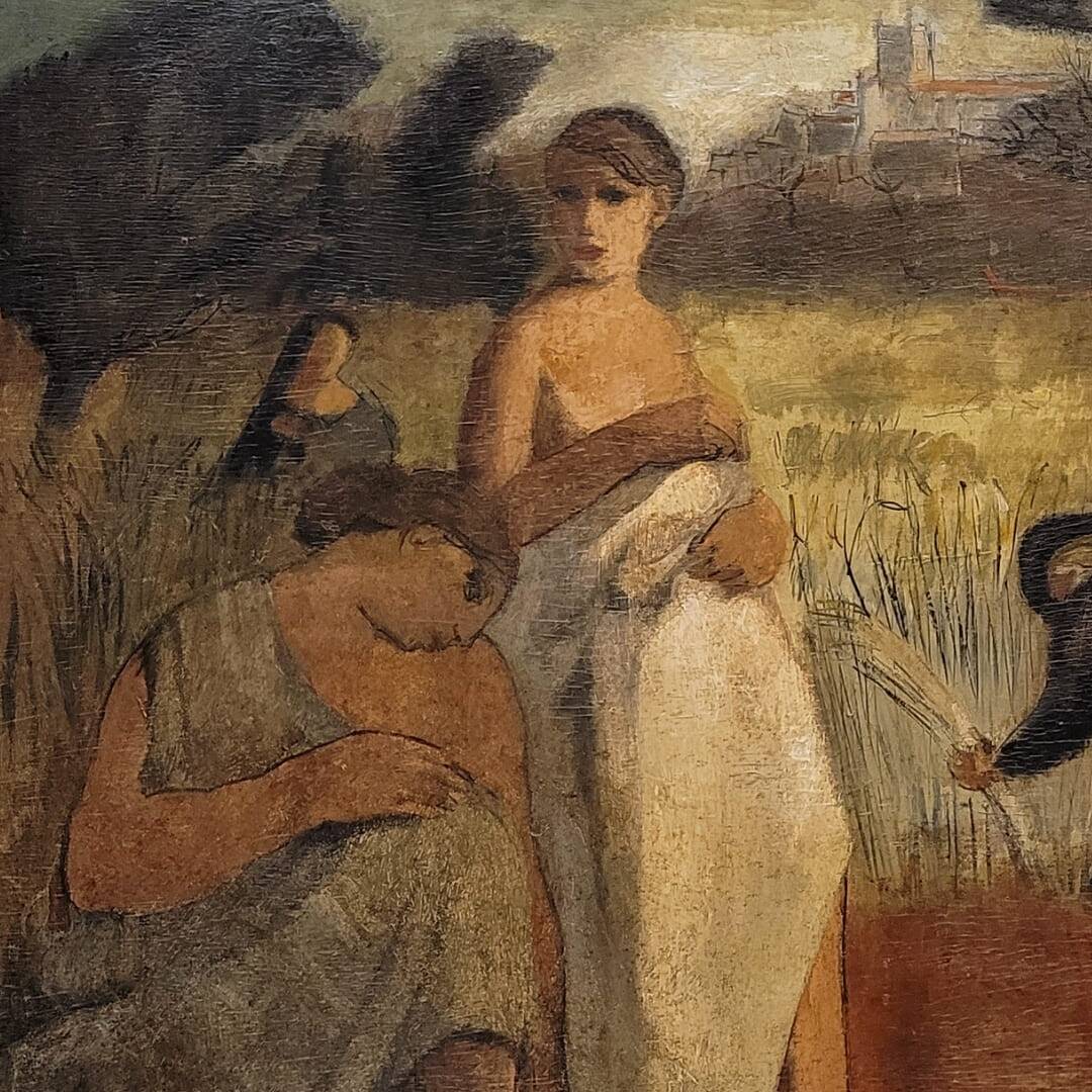 Oil on panel "Roquelaure", Agustín Carrera, Art Deco, early 20th century – Spain