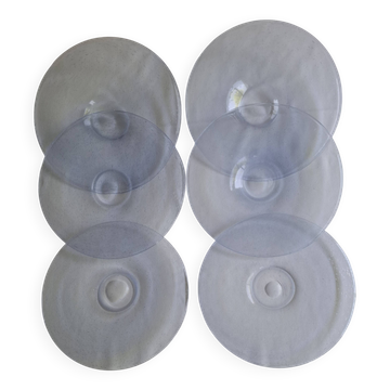 Vintage bubble glass plates/dishes Biot 30 cm