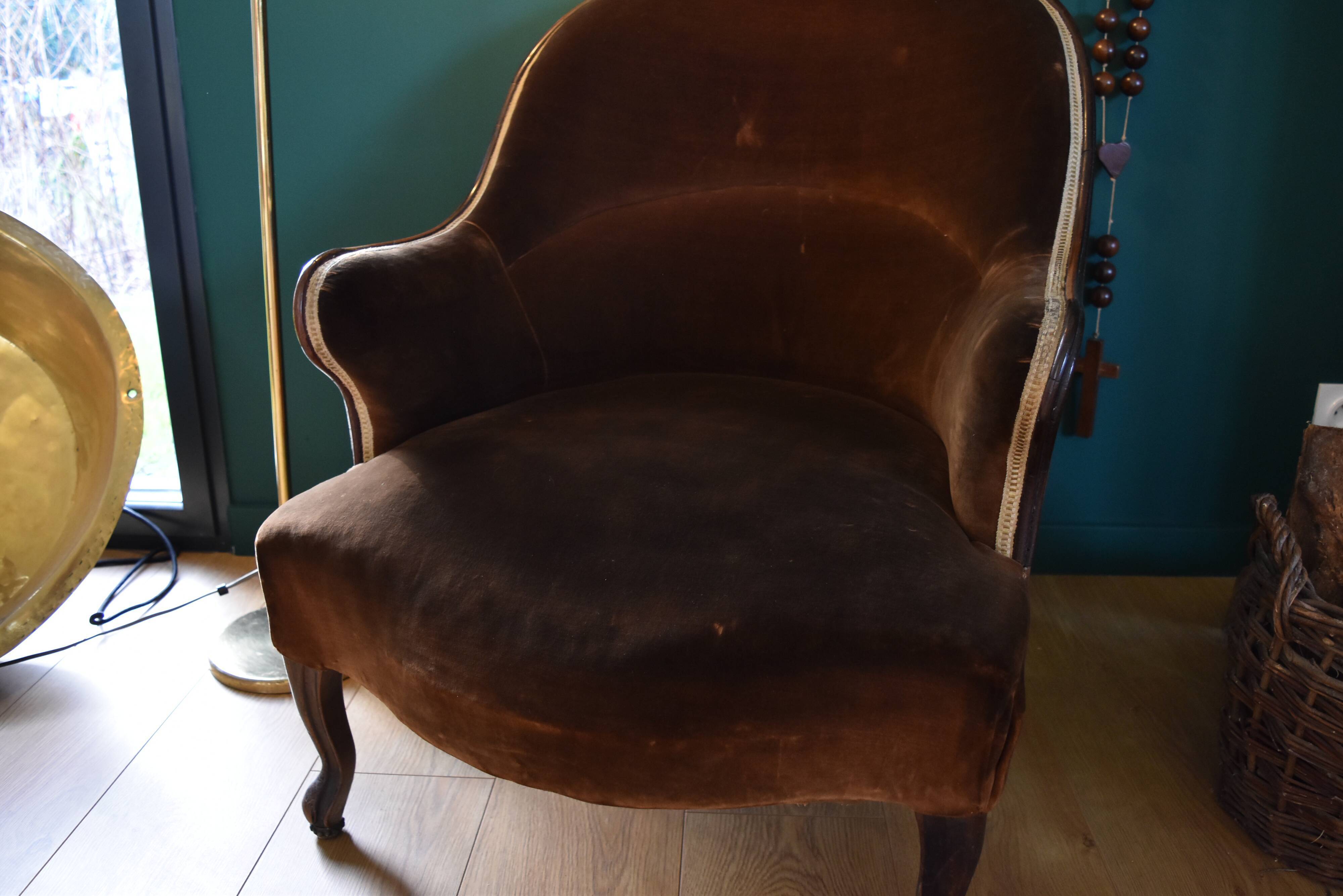 Fauteuil crapaud chocolat