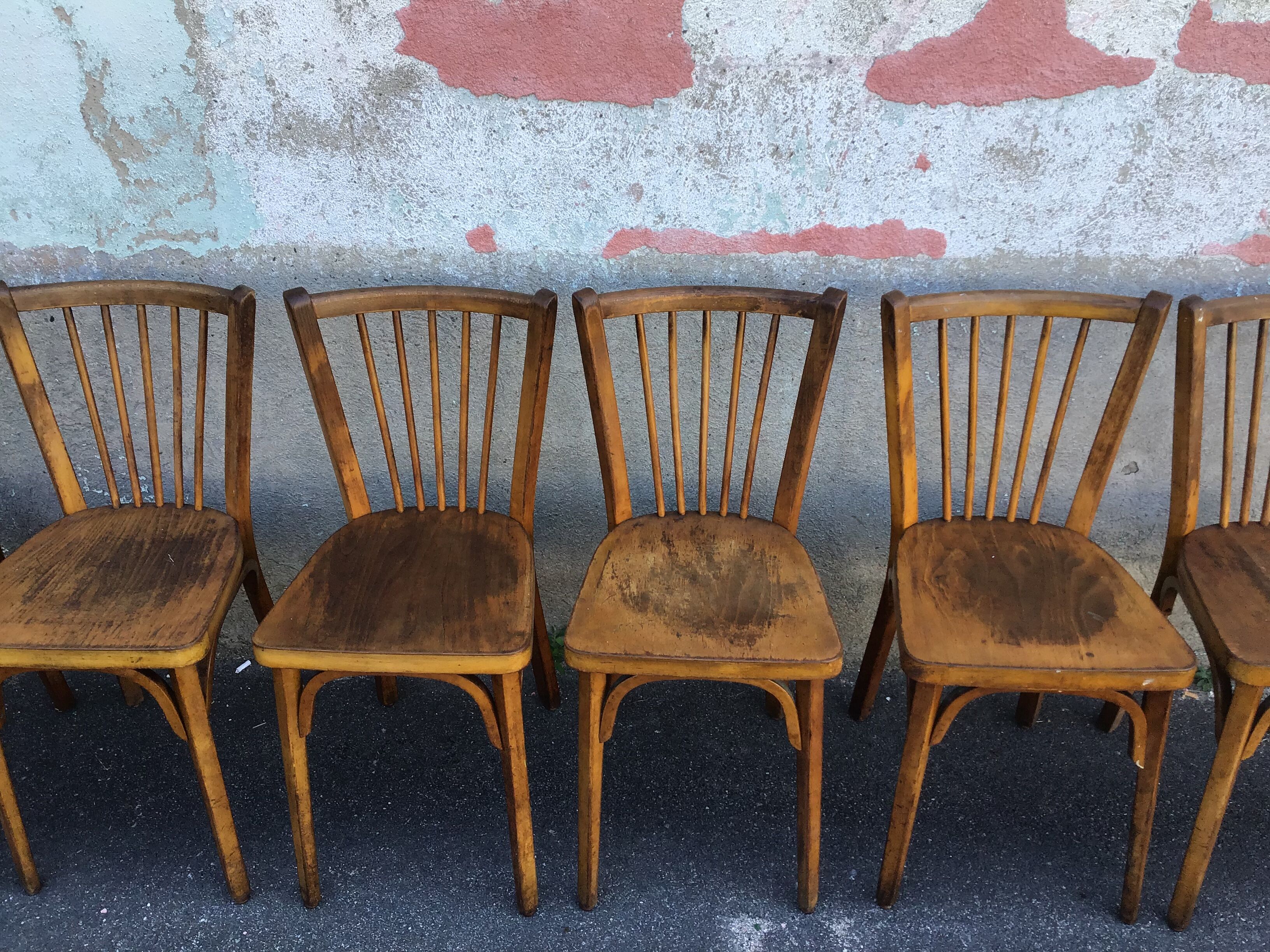 6 vintage baumann bistro chairs