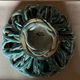 Vintage woven ceramic fruit bowl signed Morillere