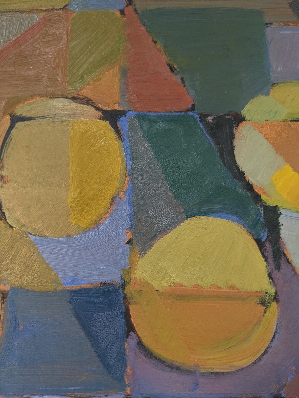 Swedish abstract oil painting from mid-century 1950