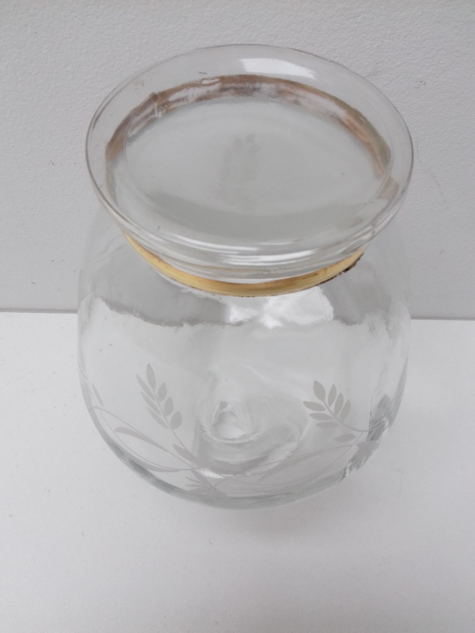 Carafe glass gilded and engraved