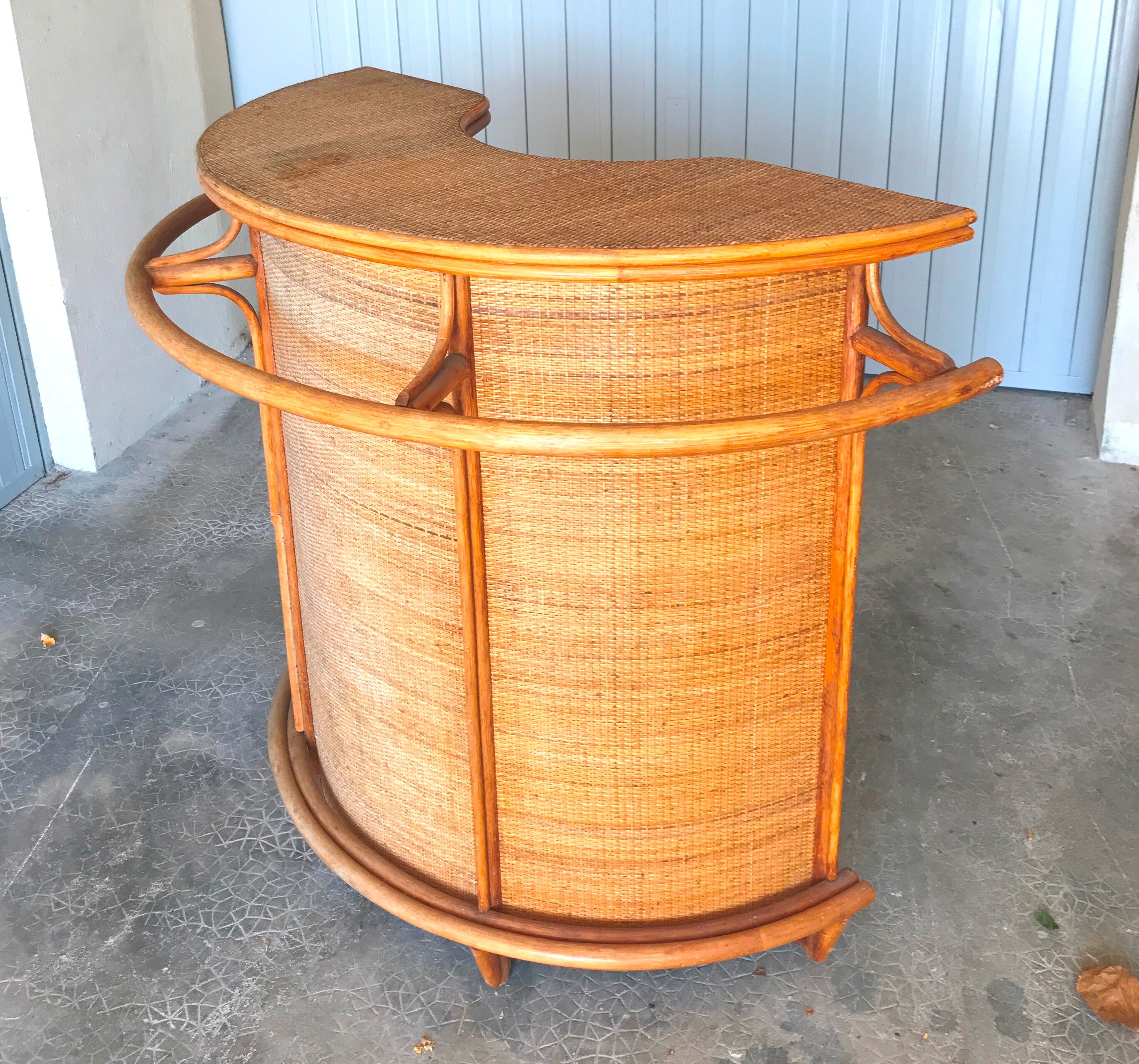 Bar in rattan and bamboo 1970