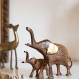 Iron and brass elephants