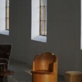 Fauteuil Stump Moderne en Pin Massif, par un Ébéniste Suédois, Wabi Sabi, années 1960