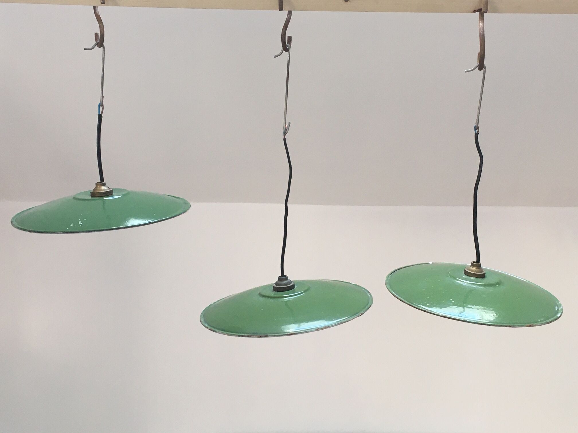 Lot de 3 suspensions plafonnier industriel