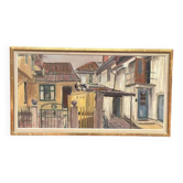 Original Swedish Oil On Canvas – “Urban Street” By Gunnar Svensson